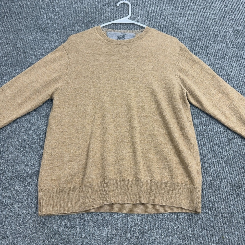 Raffi Sweater Mens XL Tan Merino Wool Crewneck Knit Casual Outdoor Style